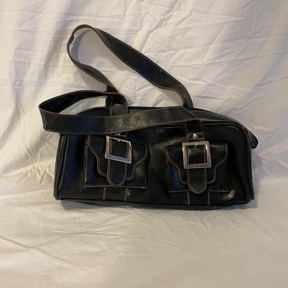 Y2K black leather shoulder bag by Spring - Picture 1 of 5